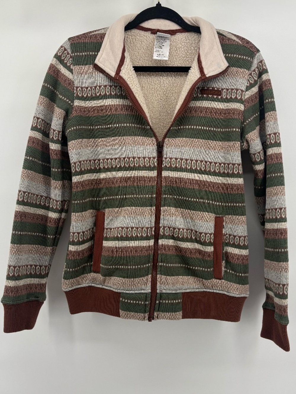 mens cinch western print full zip sherpa jacket with front pockets size XS